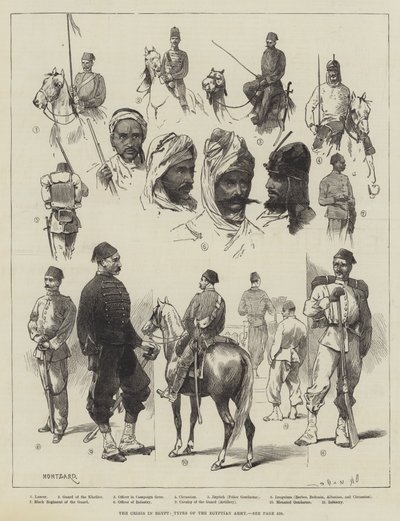 The Crisis in Egypt, Types of the Egyptian Army by Charles Auguste Loye